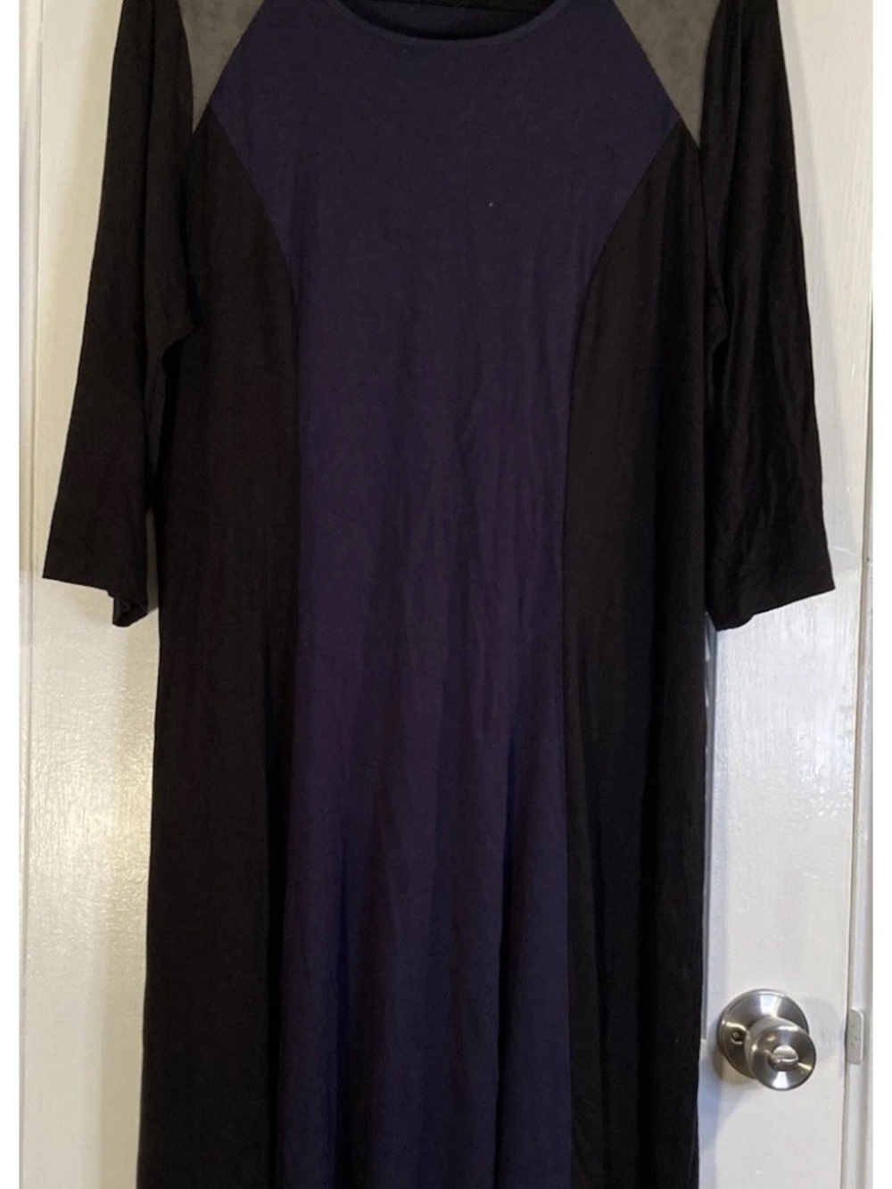 Karen Kane Black and Blue ColorBlock Dress